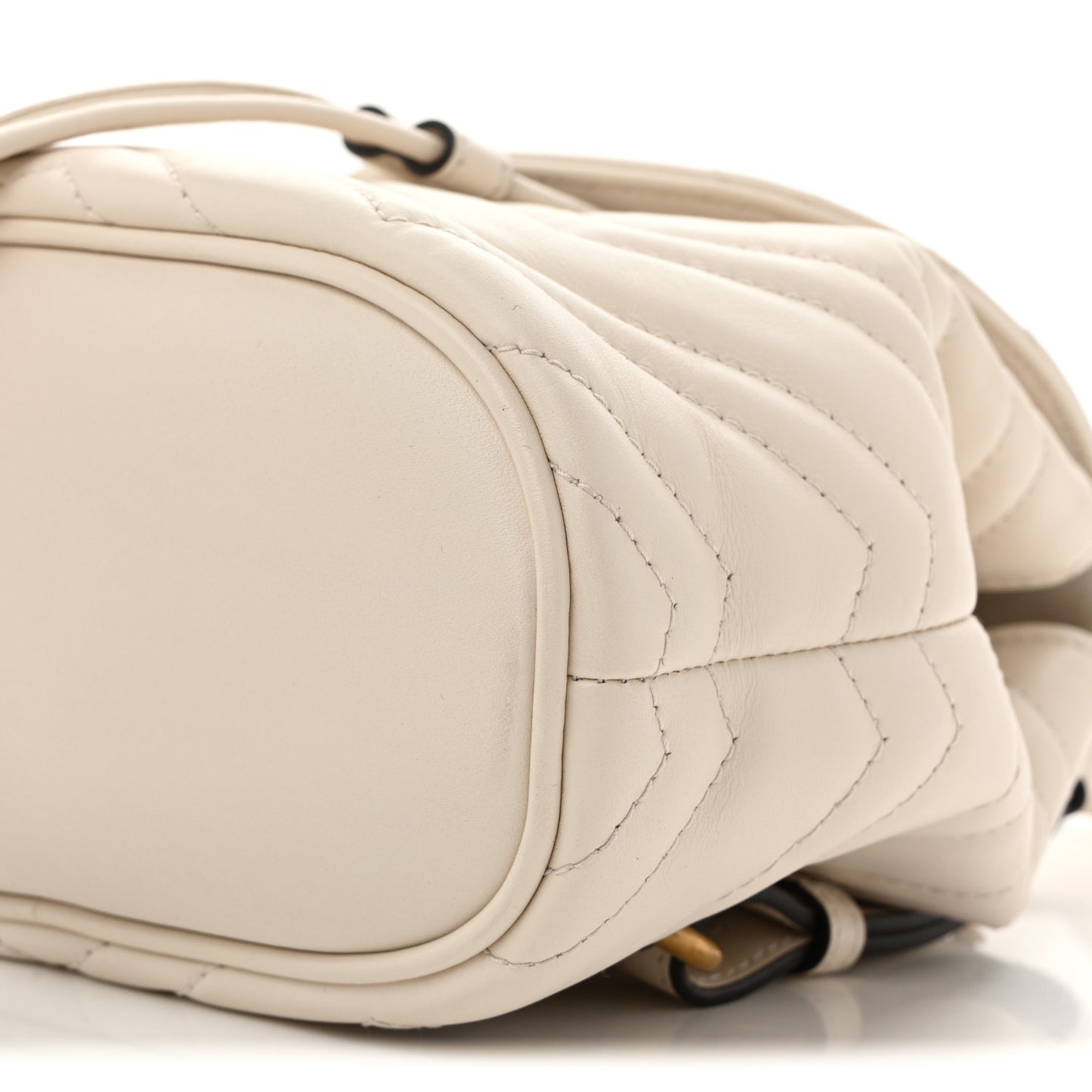 Calfskin Matelasse GG Marmont Flap Backpack White