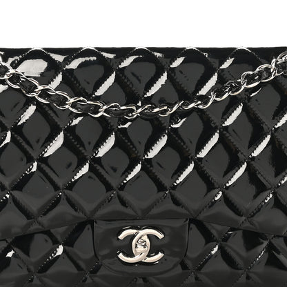 Chanel Patent Quilted Jumbo Double Flap Black 7 of 9