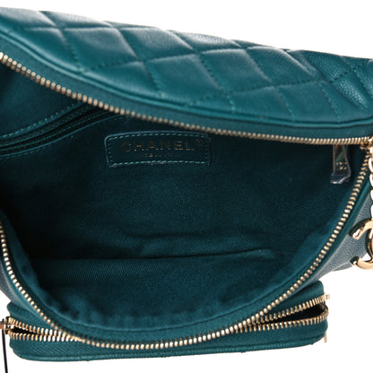 Chanel Caviar Quilted Business Affinity Waist Belt Bag Dark Turquoise 5 of 9