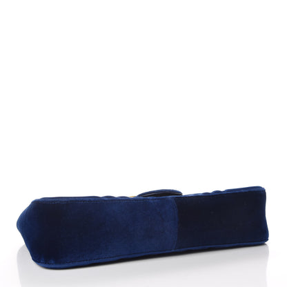 Gucci Velvet Matelasse Medium GG Marmont Shoulder Bag Cobalt Blue 4 of 11