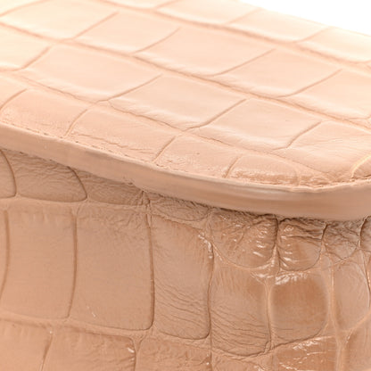 Balenciaga Extra Supple Calfskin Crocodile Embossed Gossip Chain Bag XS Nude Beige 16 of 16