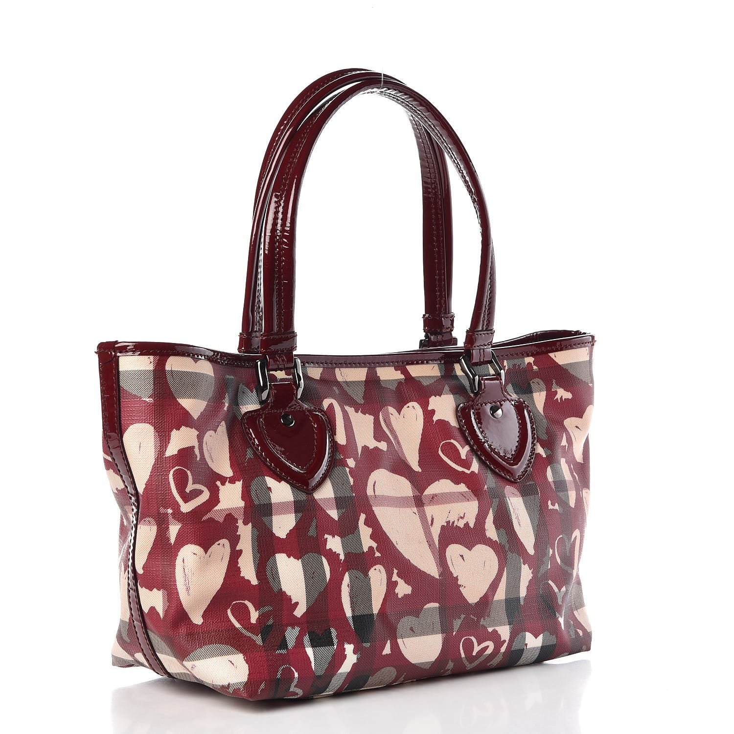 Burberry Nova Check Heart Tote Red 3 of 8