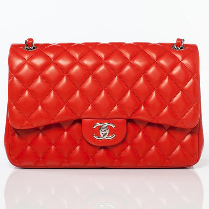 Chanel Lambskin Jumbo Double Flap Red 1 of 10