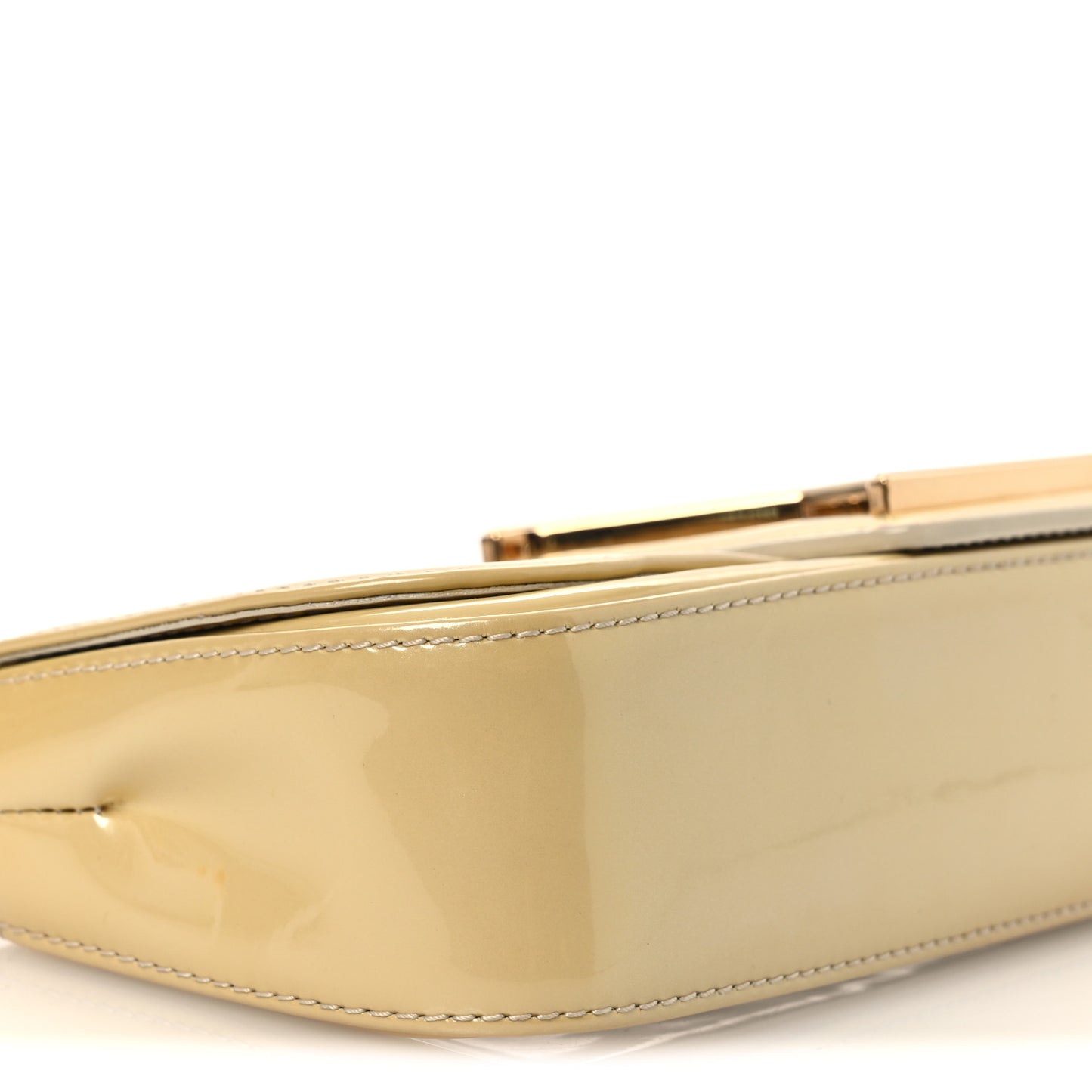 Patent Sobe Clutch Beige Poudre