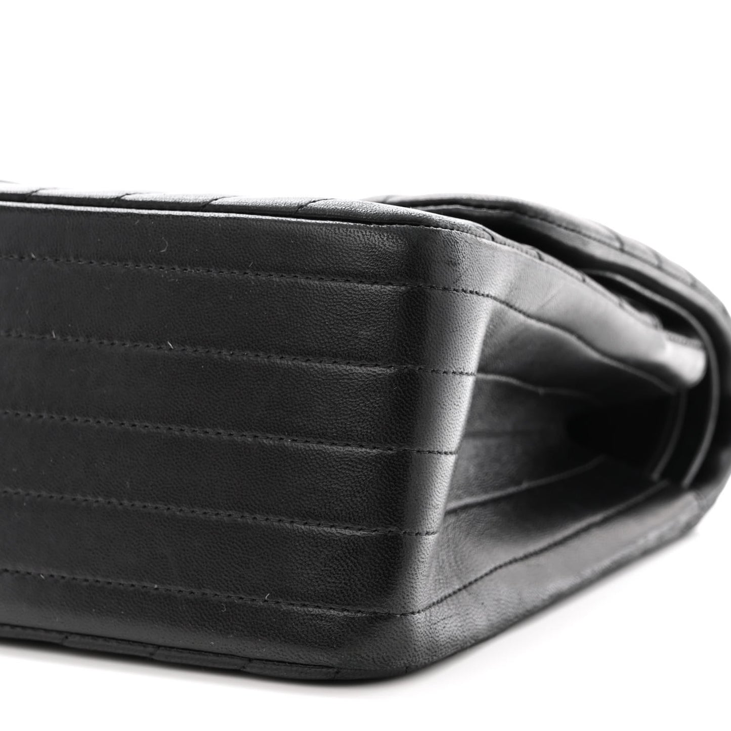 Lambskin Chevron Quilted Jumbo Double Flap So Black