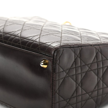 Christian Dior Lambskin Cannage Large Lady Dior Dark Brown 19 of 20