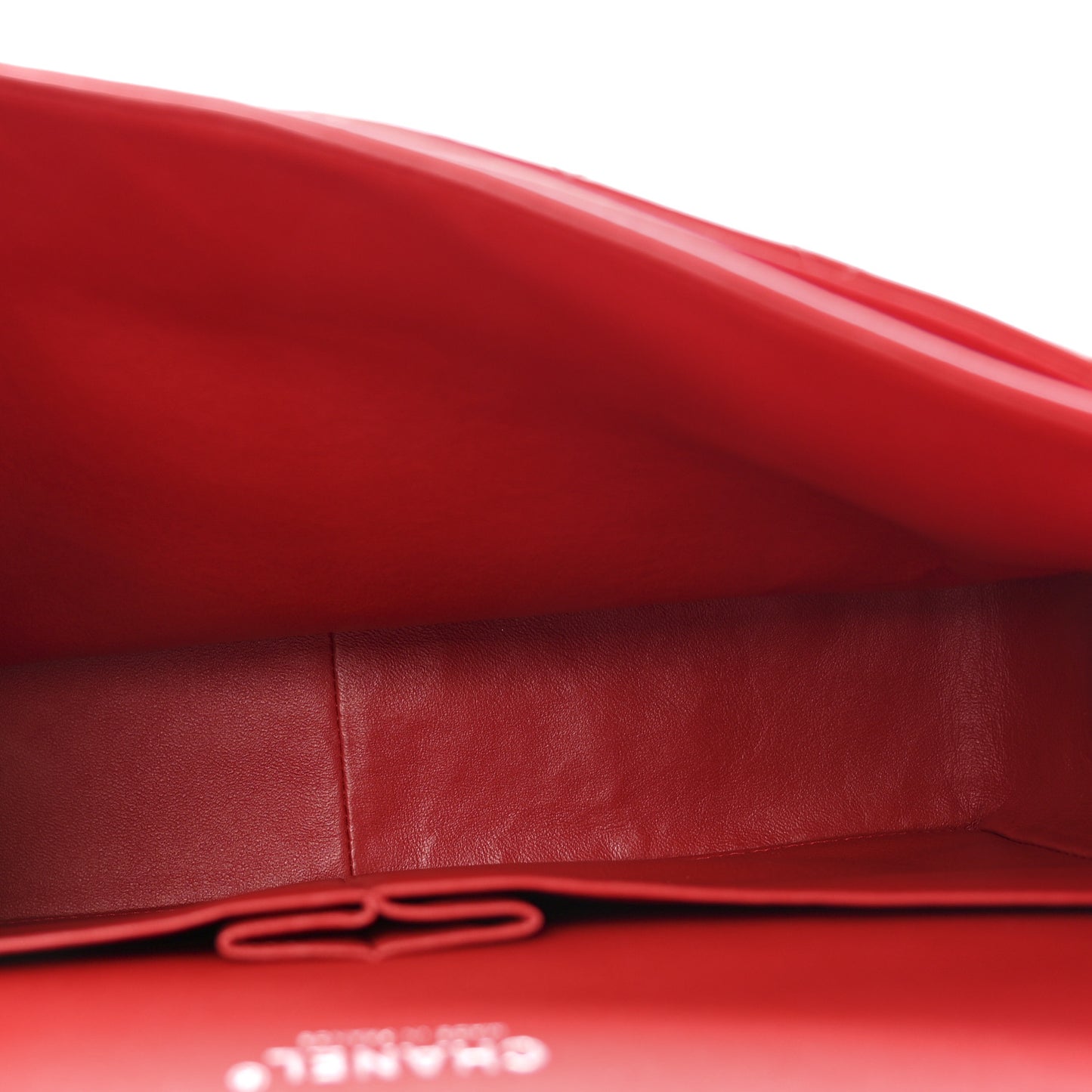 Patent Quilted Maxi Double Flap Red