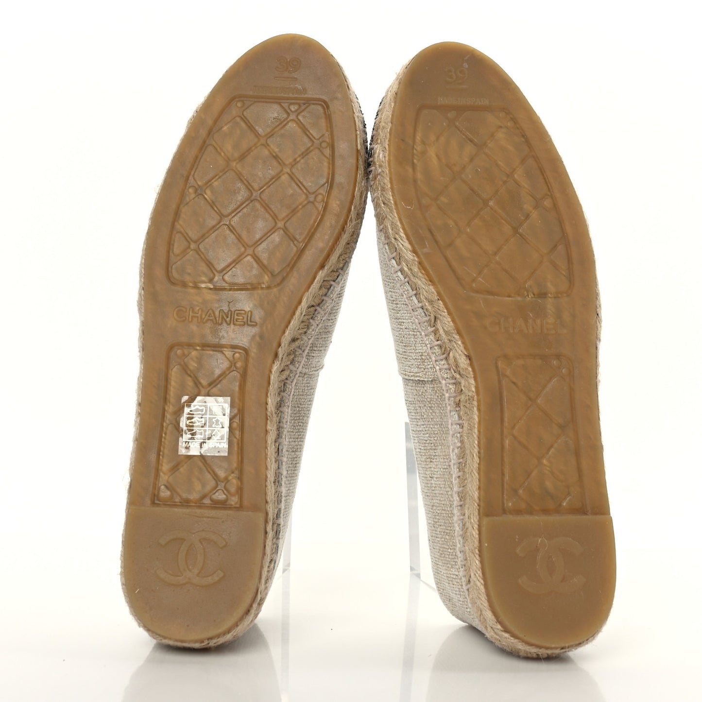 Toile Sequin CC Espadrilles 39 Beige Black