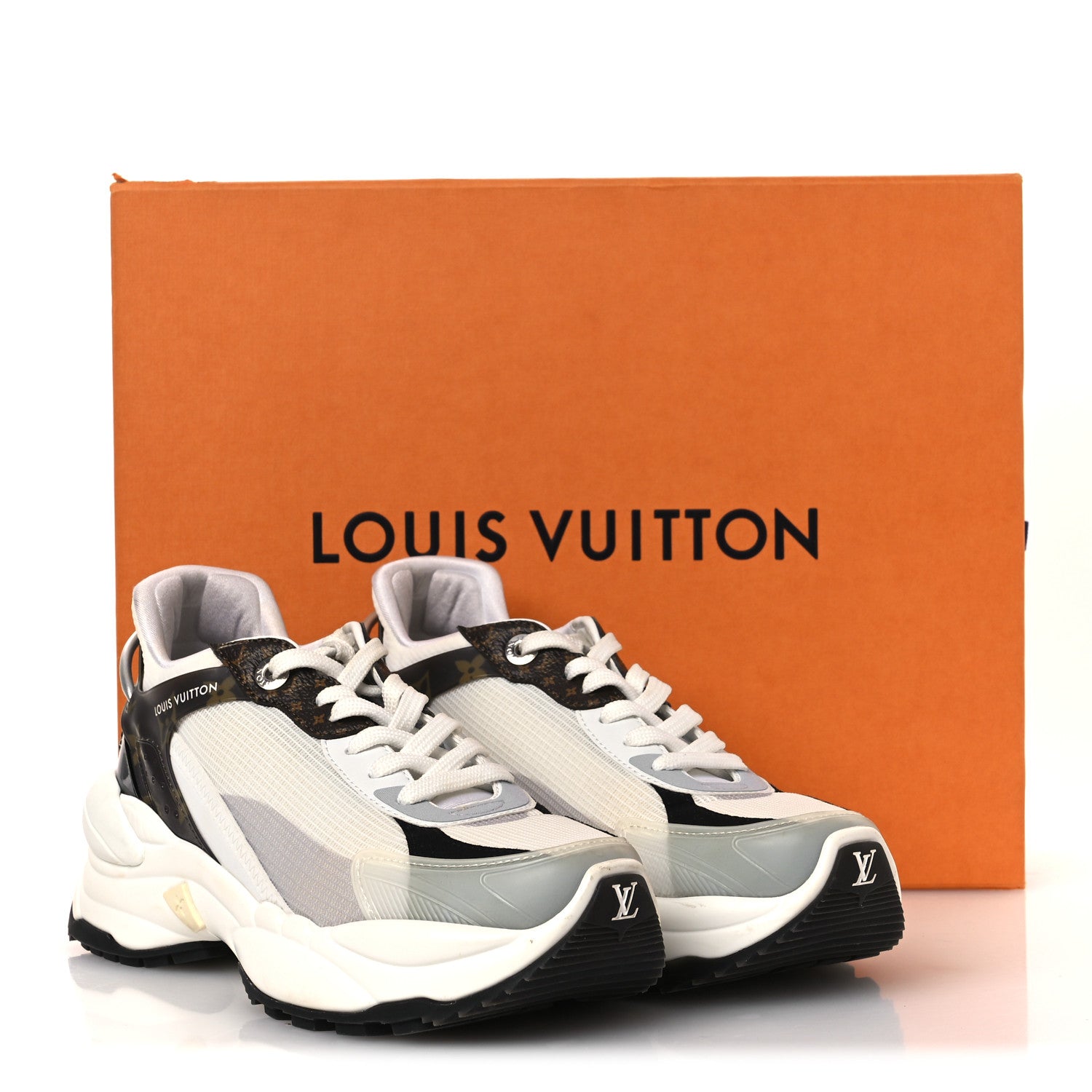 Louis Vuitton Monogram Calfskin Run 55 Sneakers 38 White 13 of 13