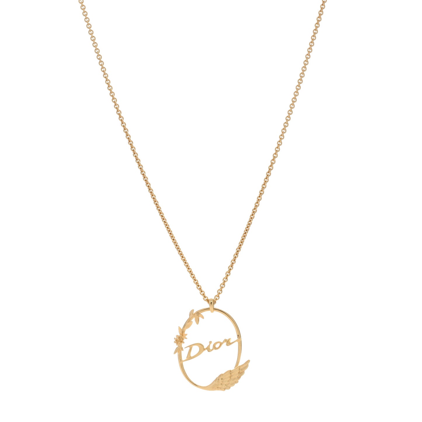 Circle Pendant Long Necklace Gold