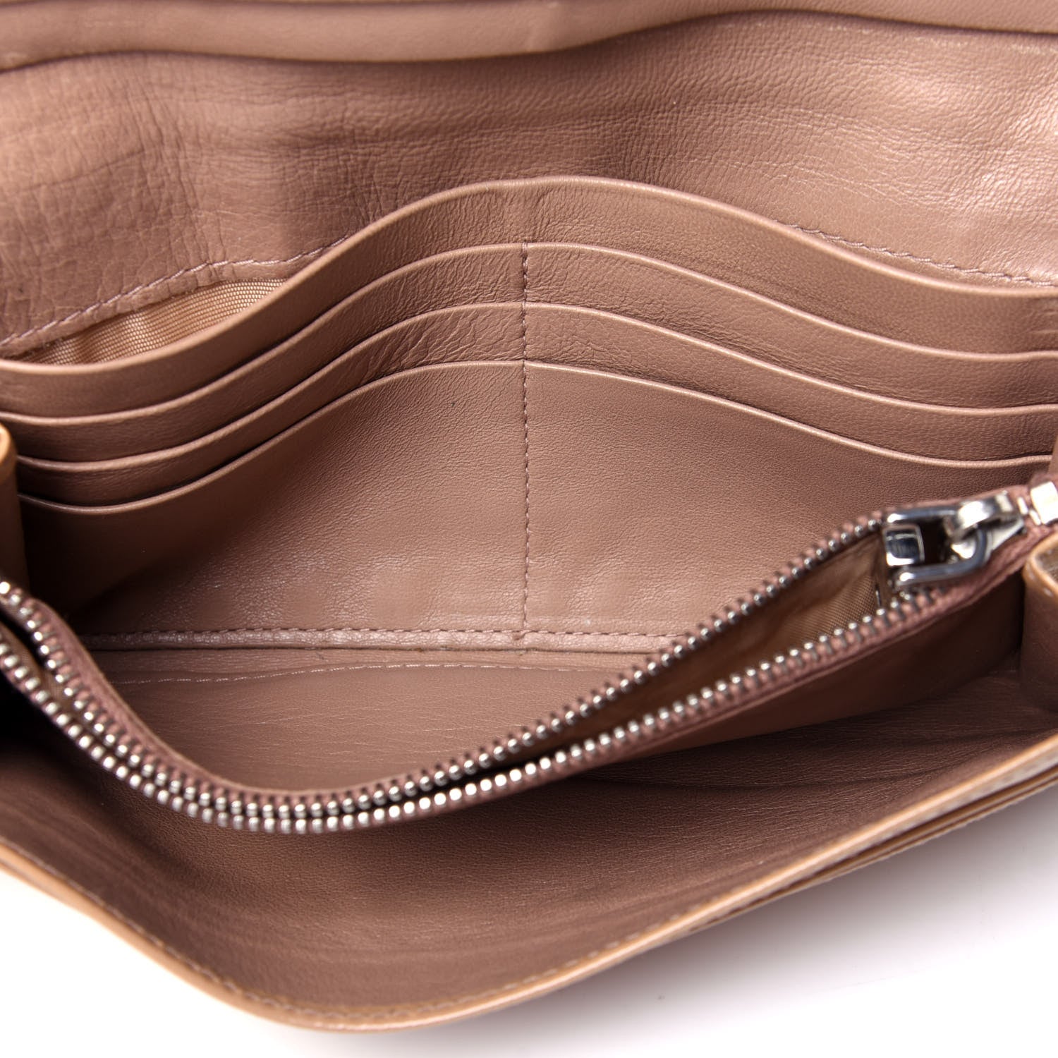 Prada Saffiano Studded Flap Wallet Caramel 5 of 11