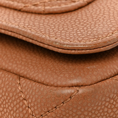 Chanel Washed Caviar Quilted Large Turn Around Ligne Flap Camel 10 of 14