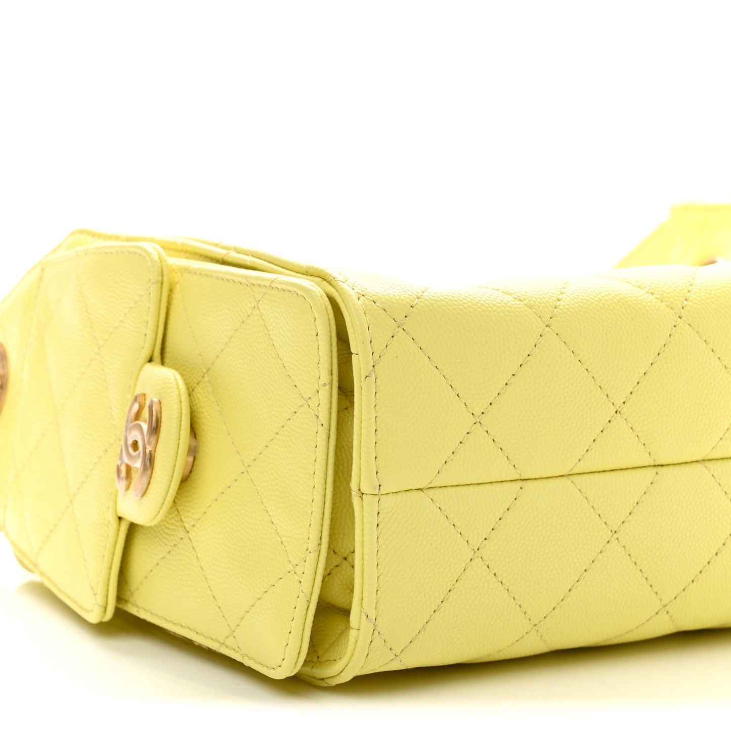 Caviar Quilted Mini Chanel 25 Handbag Yellow