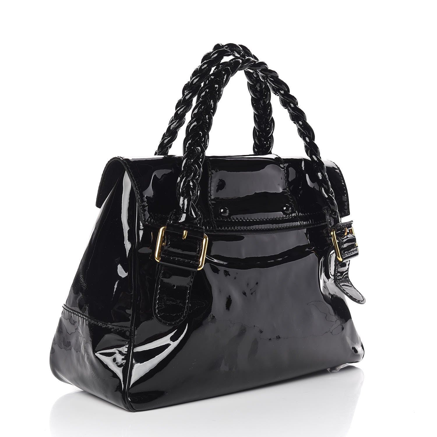 Valentino Garavani Patent Large Histoire Black 3 of 10