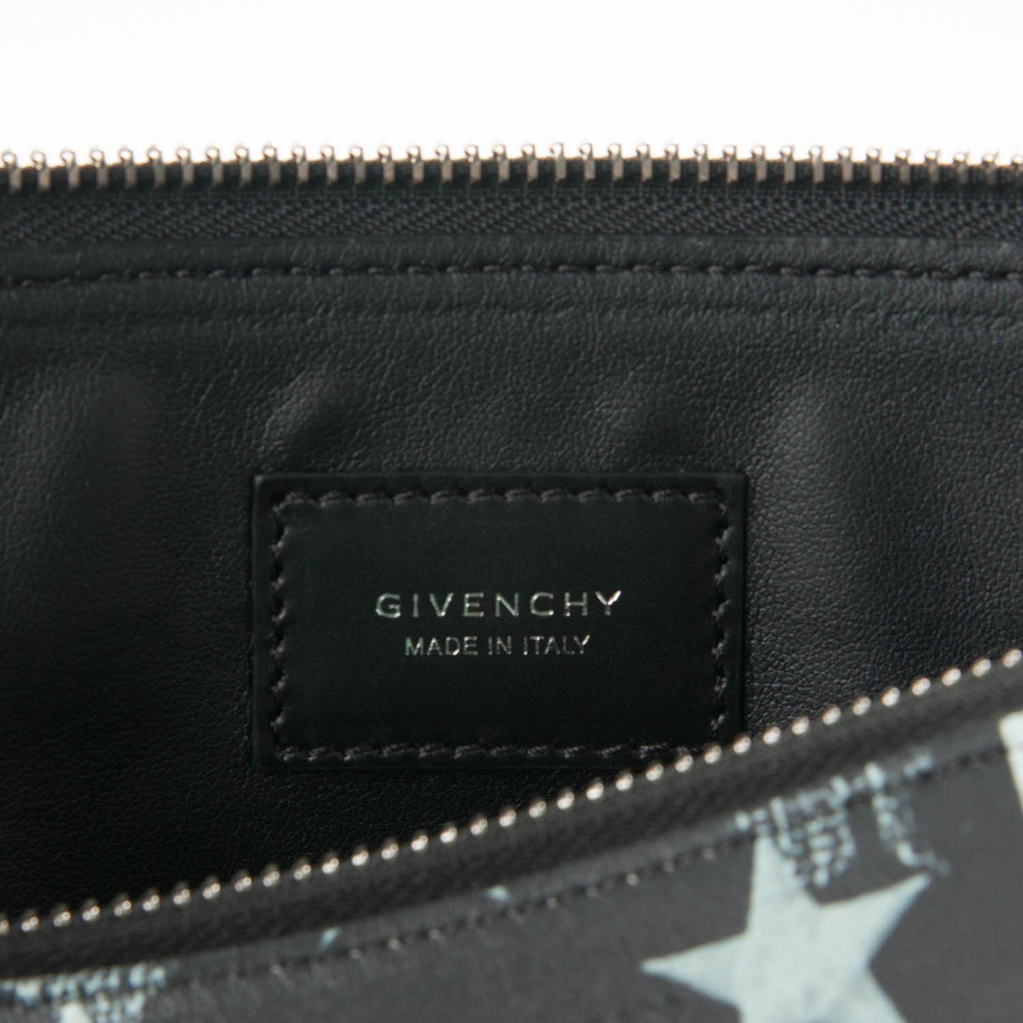 Lambskin Flag Print Zip Pouch Multicolor