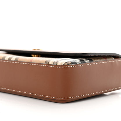 Burberry Calfskin Vintage Check New Hampshire Bag Archive Beige Tan 10 of 11