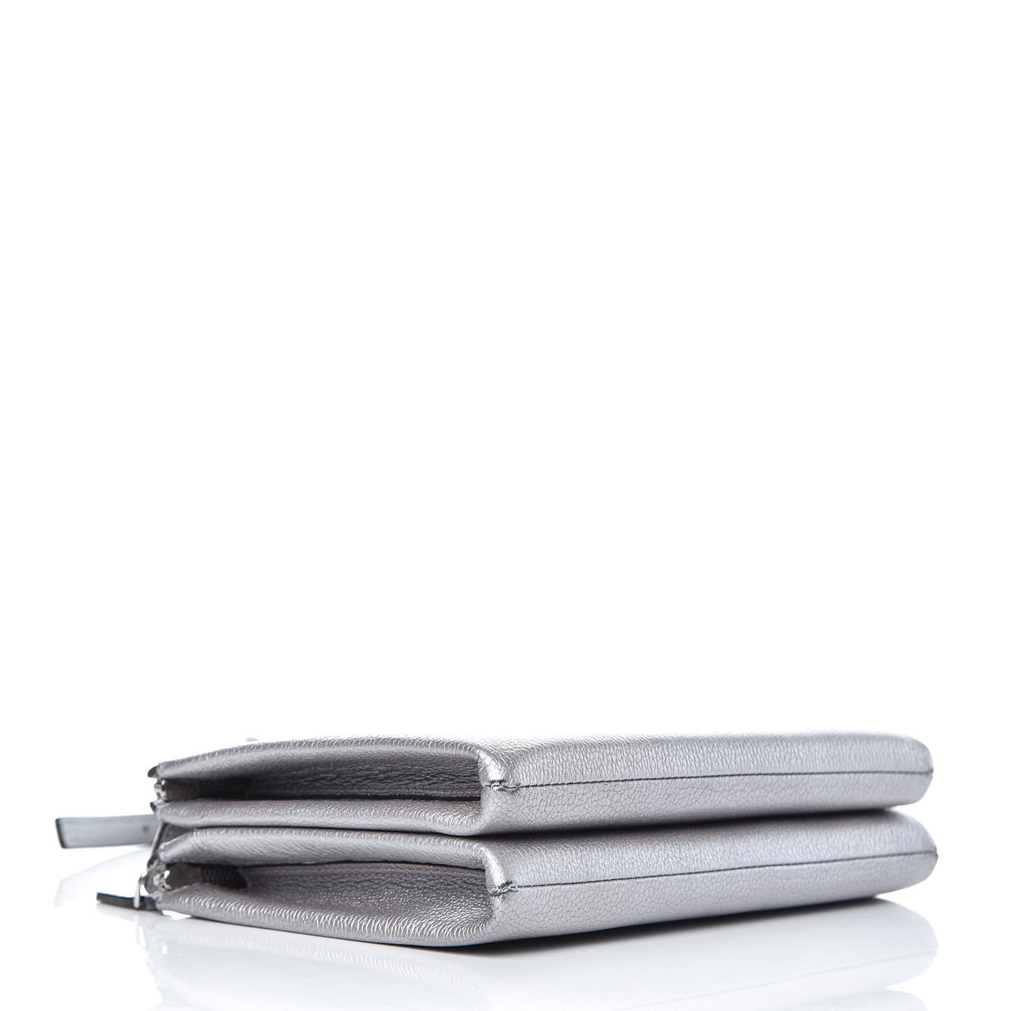 Grained Calfskin Milla Double Crossbody Bag Spike Silver