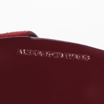 Alexander Wang Suede Goatskin Maja Peep Toe Booties 38 Raisin 5 of 7