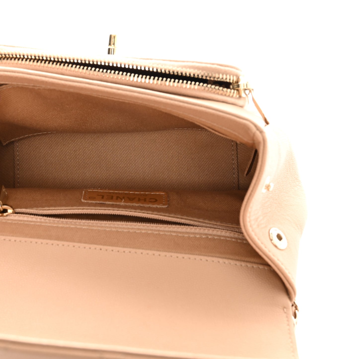 Caviar Quilted Small Business Affinity Flap Beige