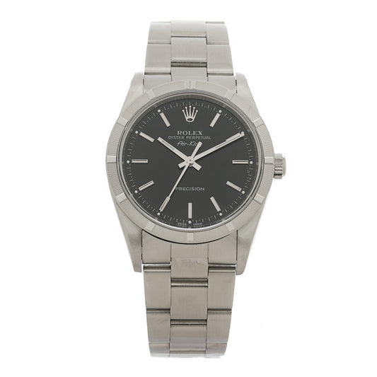 Stainless Steel 34mm Oyster Perpetual Air-King Precision Watch Black 14010M