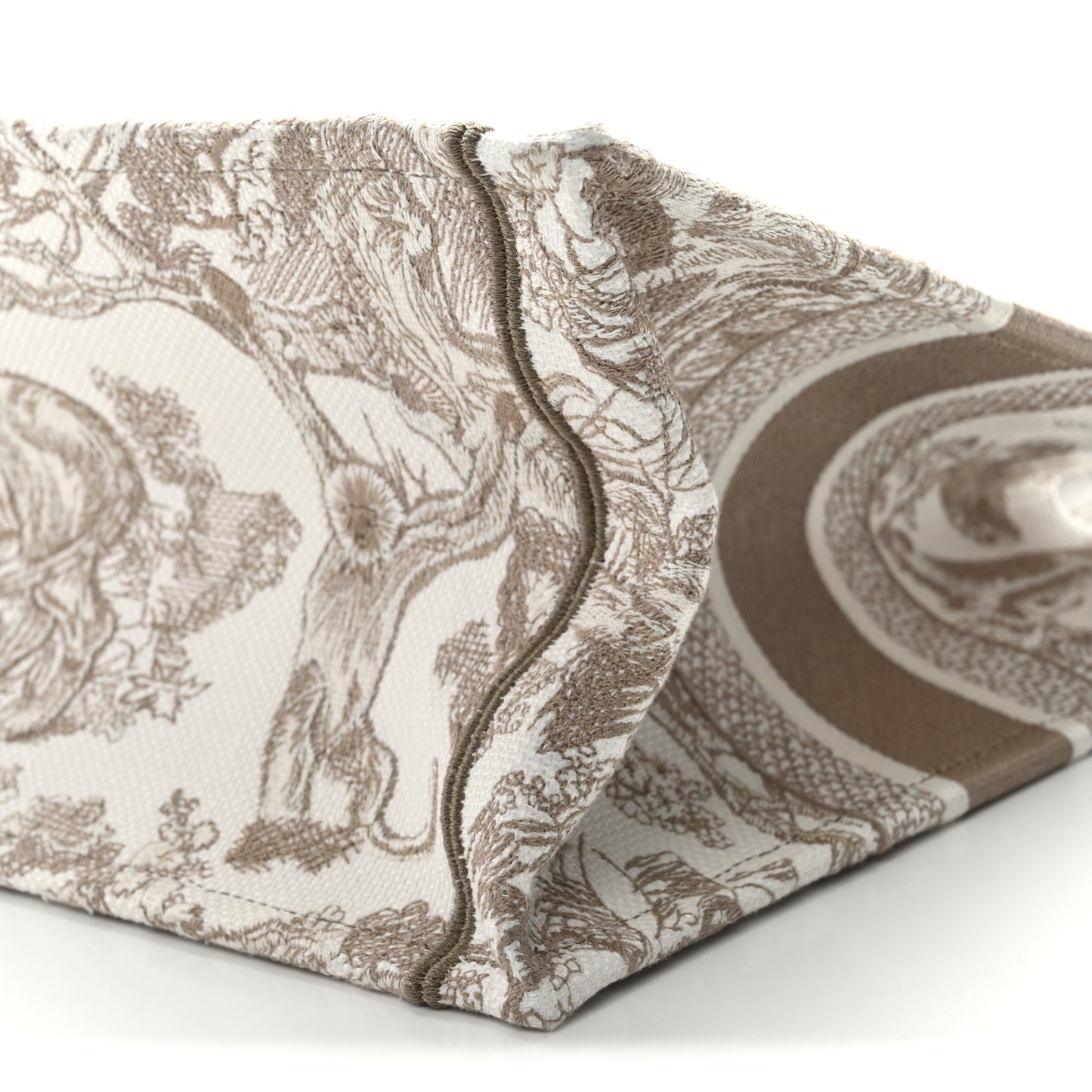 Canvas Embroidered Medium Dioriviera Toile De Jouy Book Tote Beige