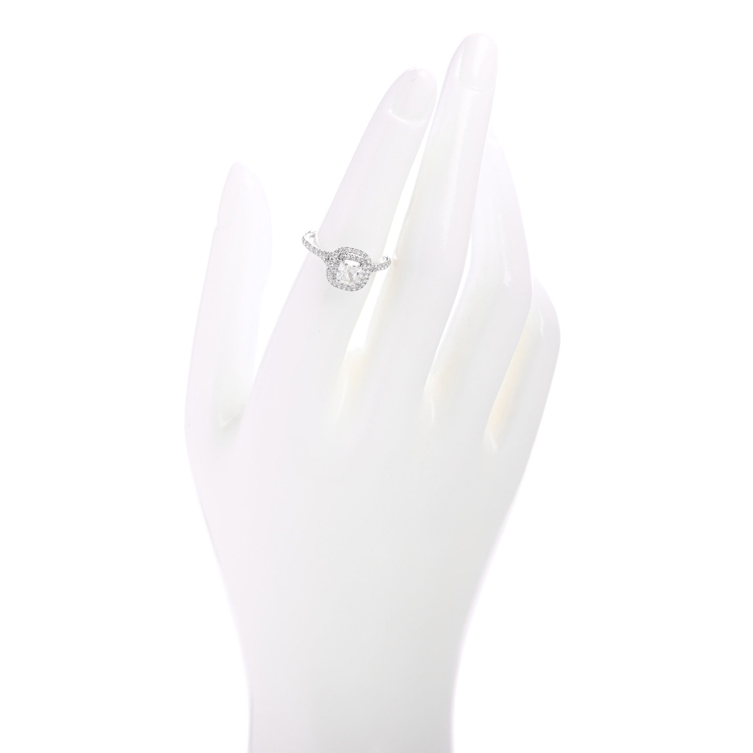 Tiffany Platinum Diamond .78ct Soleste Cushion Cut Double Halo Engagement Ring 52 6 2 of 7