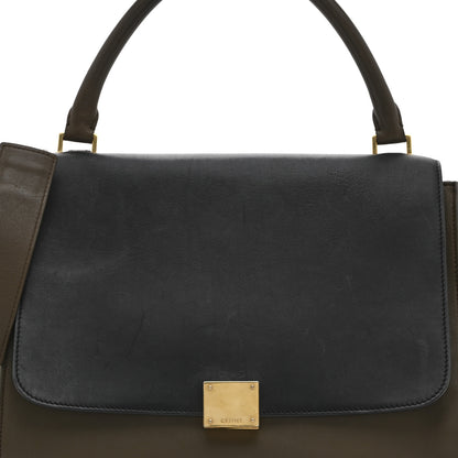 Celine Smooth Calfskin Suede Medium Tri-Color Trapeze Olive 8 of 13