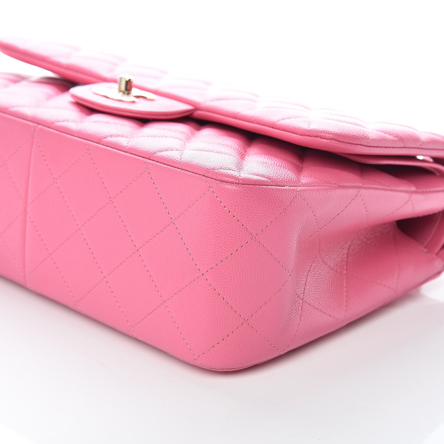 Caviar Quilted Jumbo Double Flap Pink