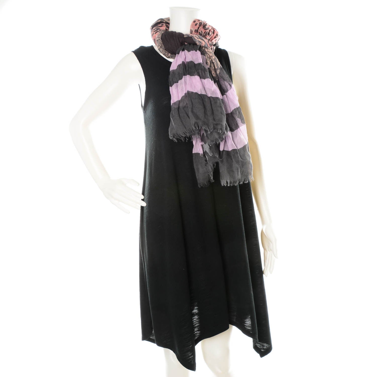 Louis Vuitton Cashmere Silk Leopard V Stole Rose Grey 2 of 6