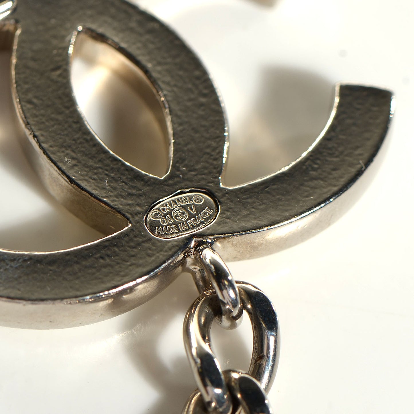 Enamel CC Ceinture Fantai Adjustable Belt Silver White