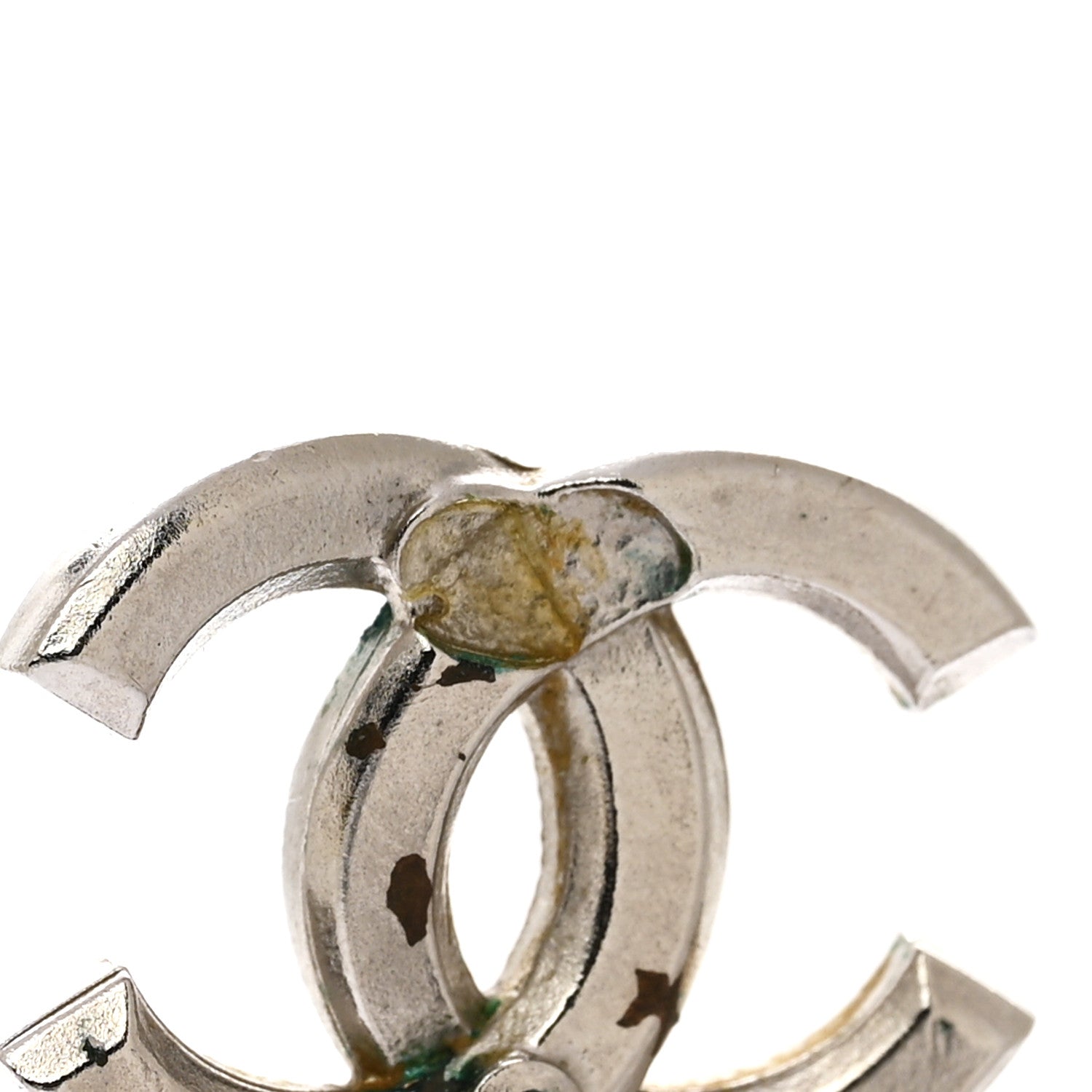 Chanel Baguette Crystal CC Earrings Silver 4 of 6