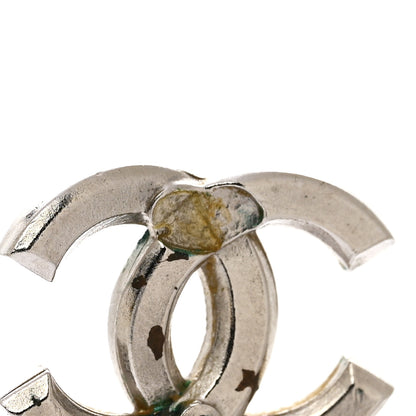 Chanel Baguette Crystal CC Earrings Silver 4 of 6