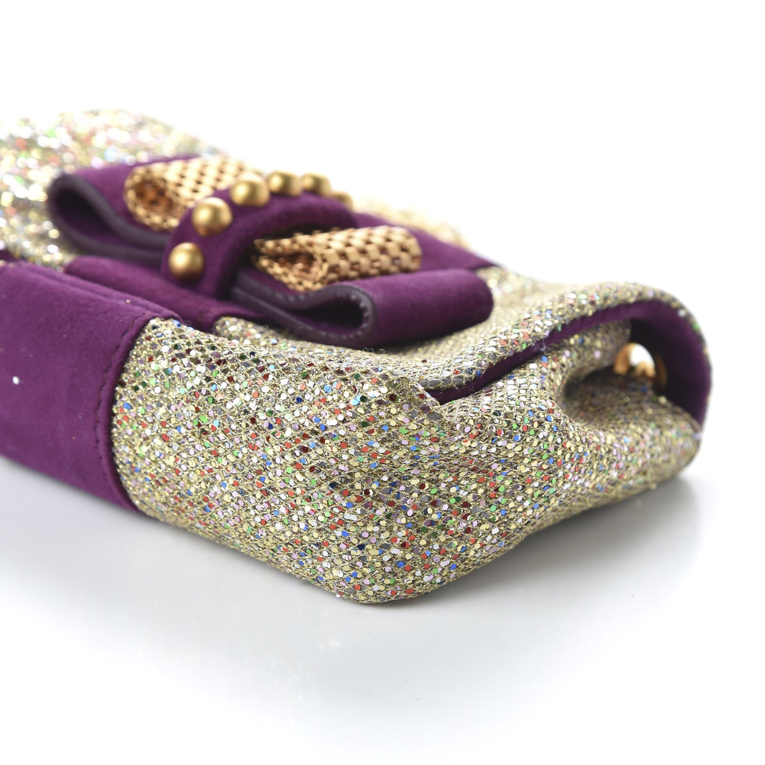Christian Louboutin Glitter Sweety Charity Crossbody Bag Multicolor Gold 7 of 9