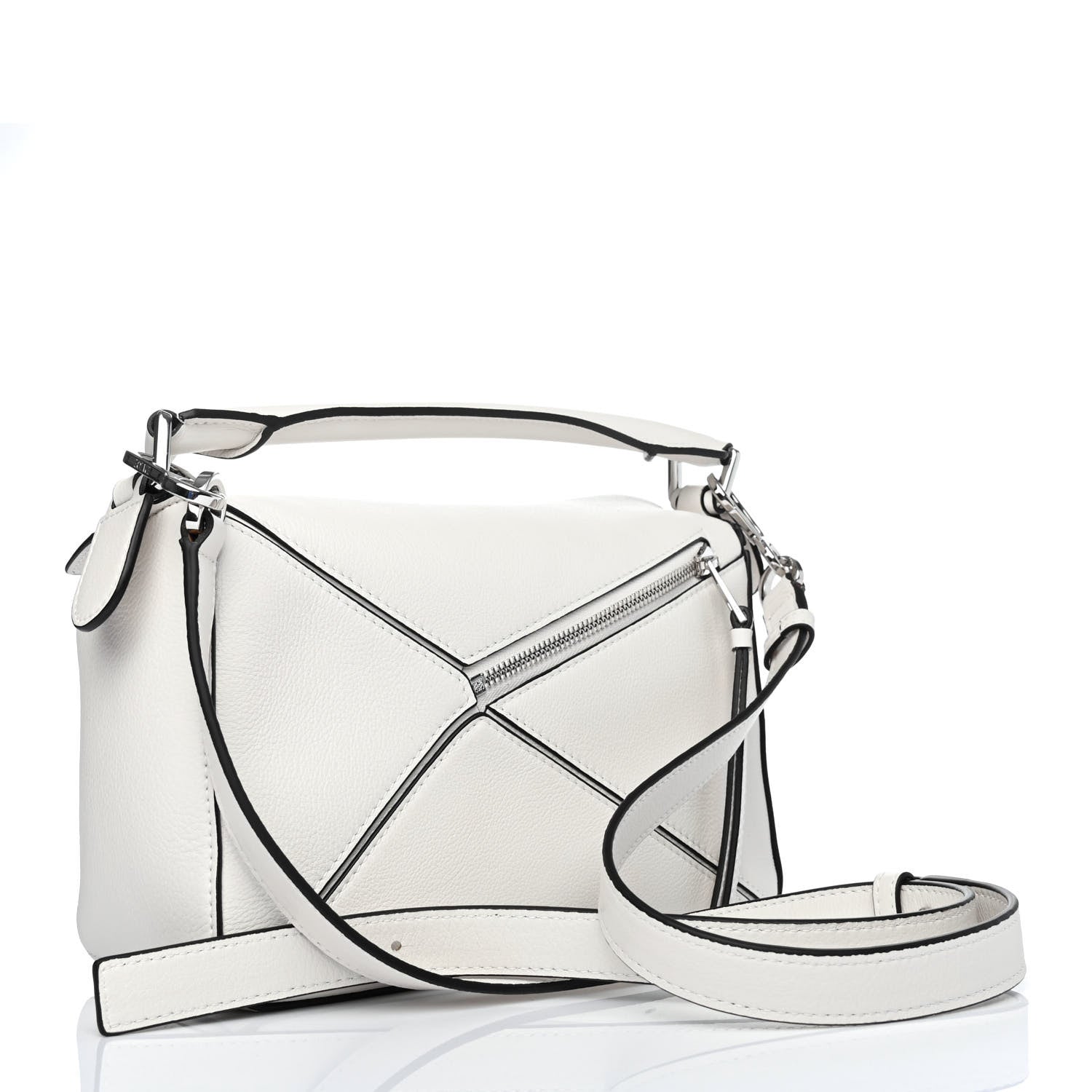 Loewe Calfskin Small Pansies Print Puzzle Bag Soft White 2 of 4