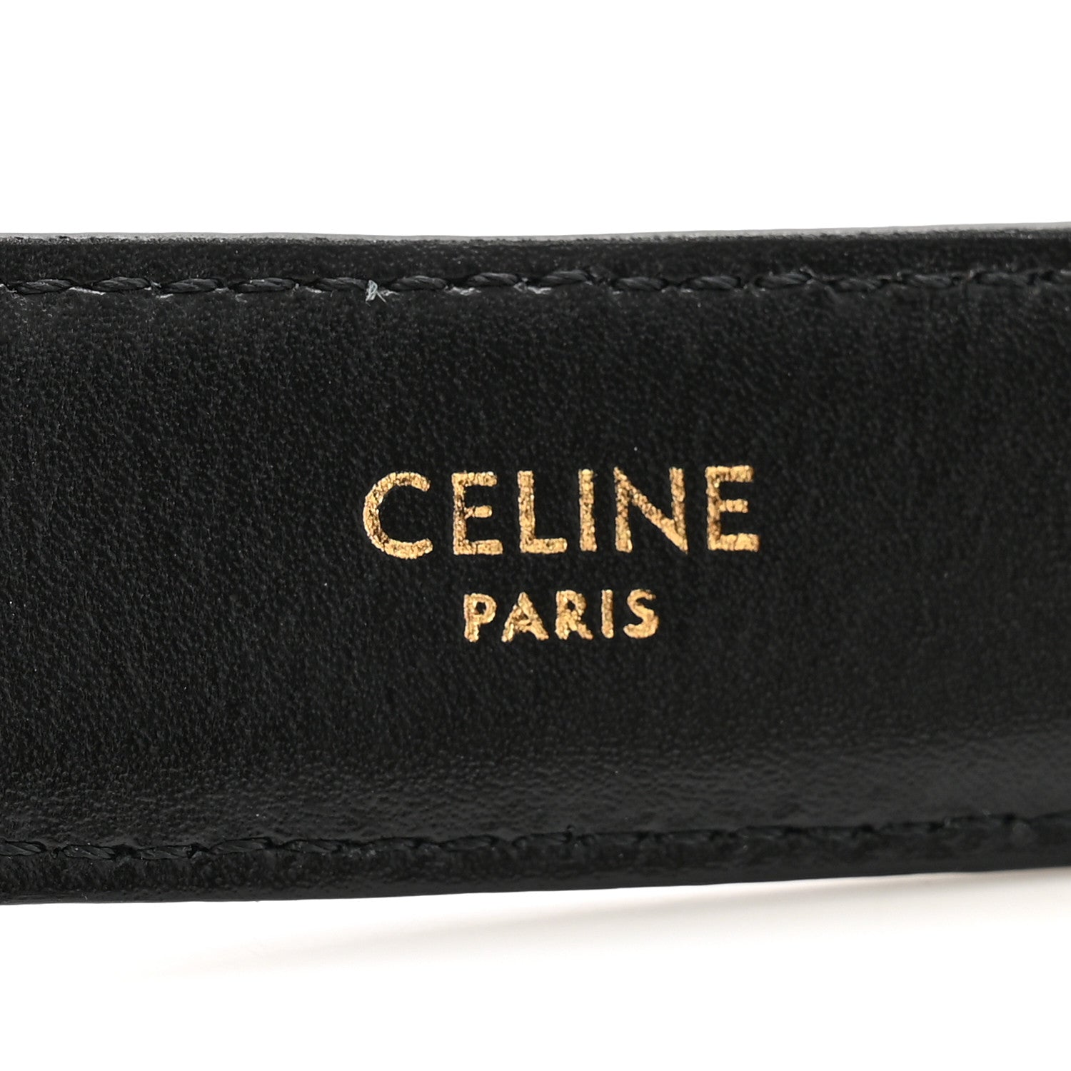 Celine Box Calfskin Medium 25mm Triomphe Belt 80 32 Black 5 of 8