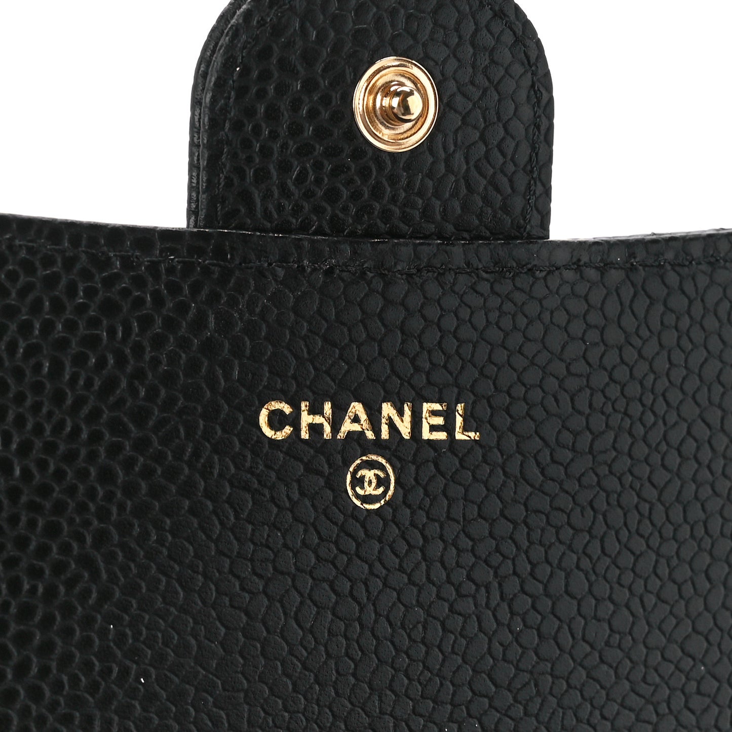 Caviar Quilted Large Gusset Flap Wallet Black