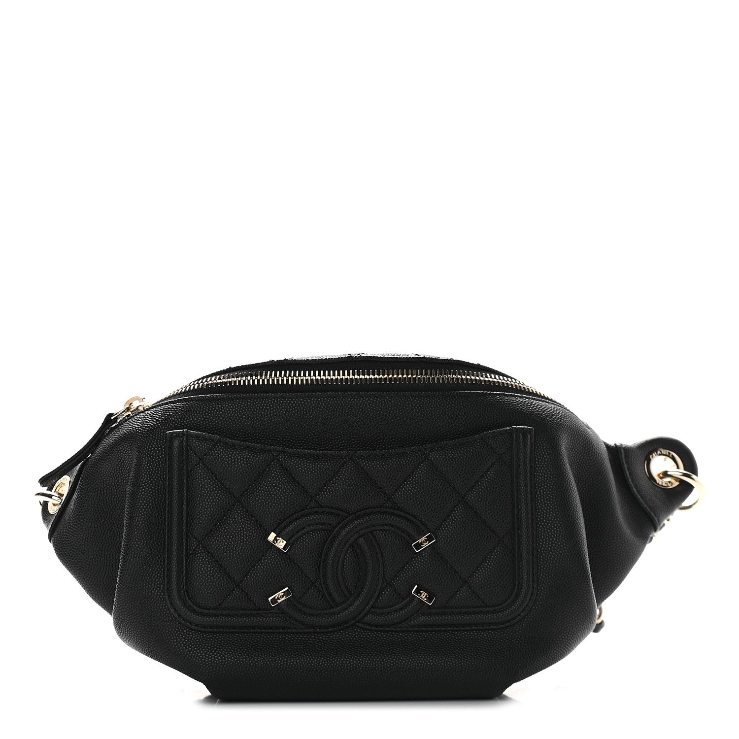Chanel Caviar Quilted Filigree Waist Bag Black 1 of 9