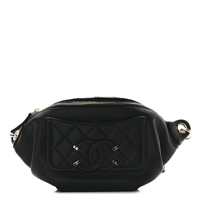 Chanel Caviar Quilted Filigree Waist Bag Black 1 of 9