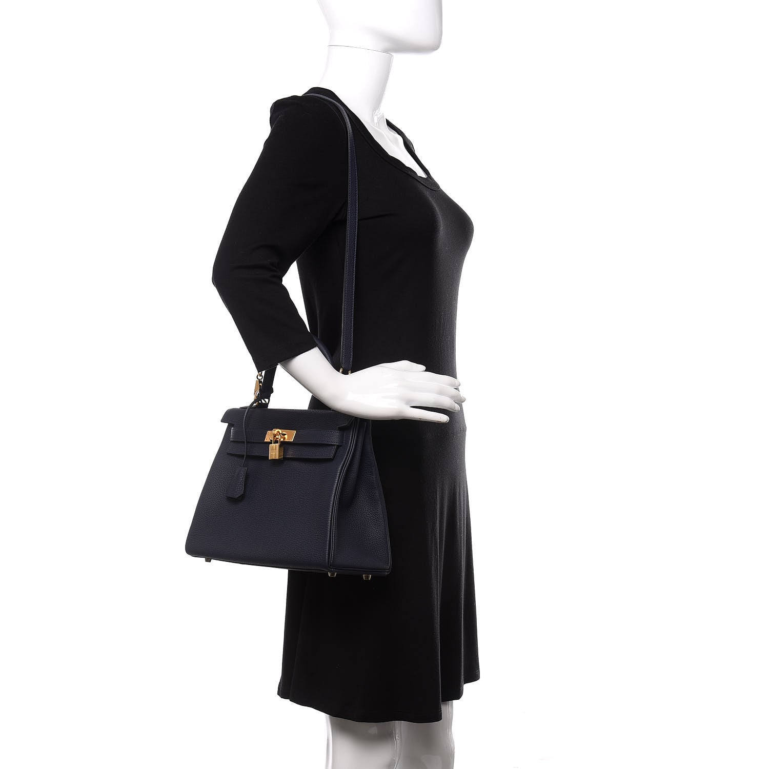Hermes Togo Kelly Retourne 28 Bleu Nuit 2 of 11