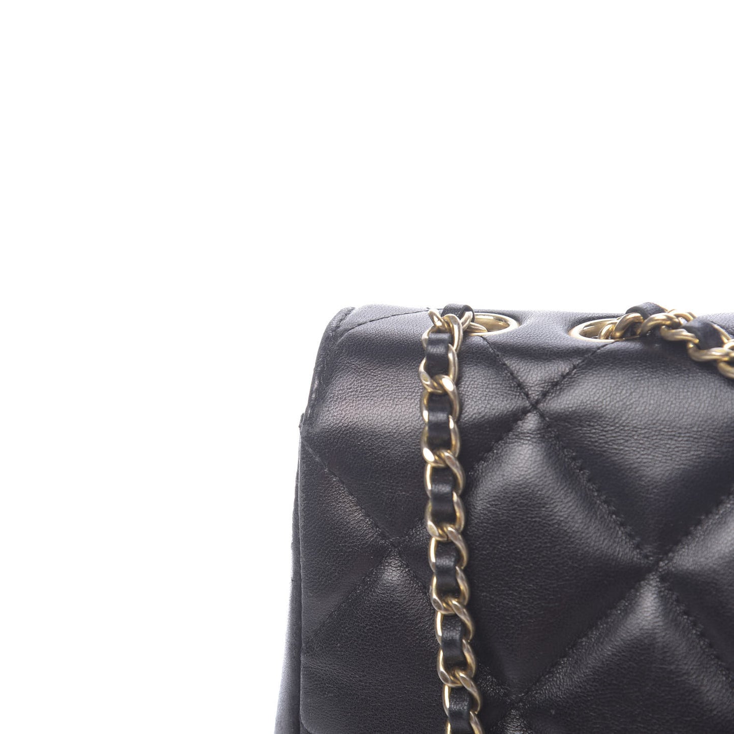 Lambskin Quilted Medium Diamond CC Flap Black