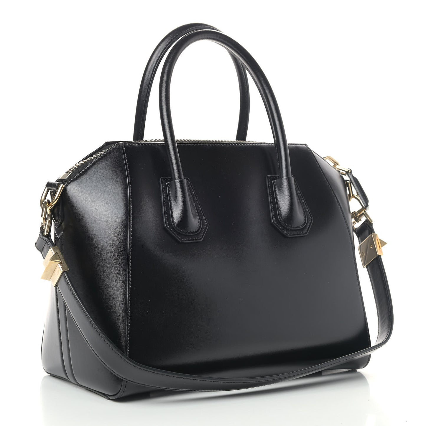 Shiny Lord Calfskin Small Antigona Black
