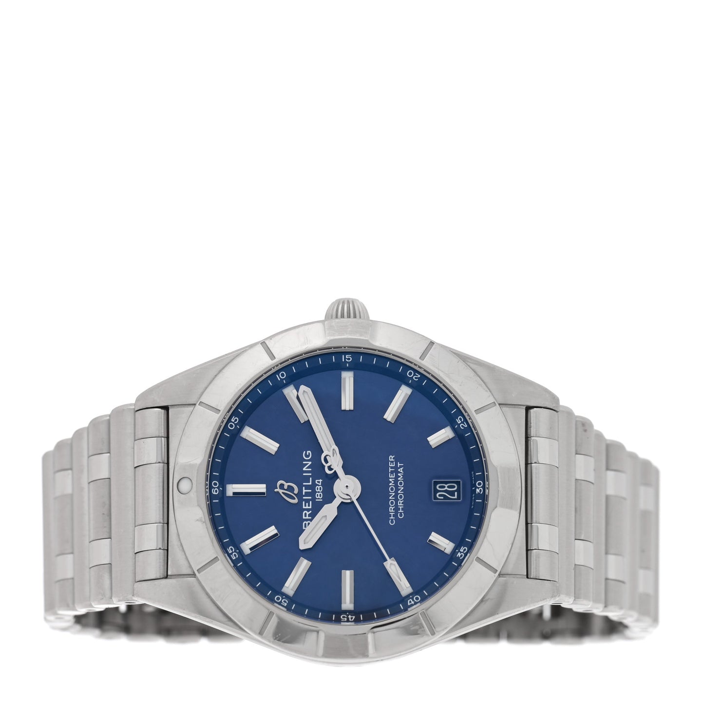 Stainless Steel 32mm Chronomat Quartz Watch Blue A77310101C1A1