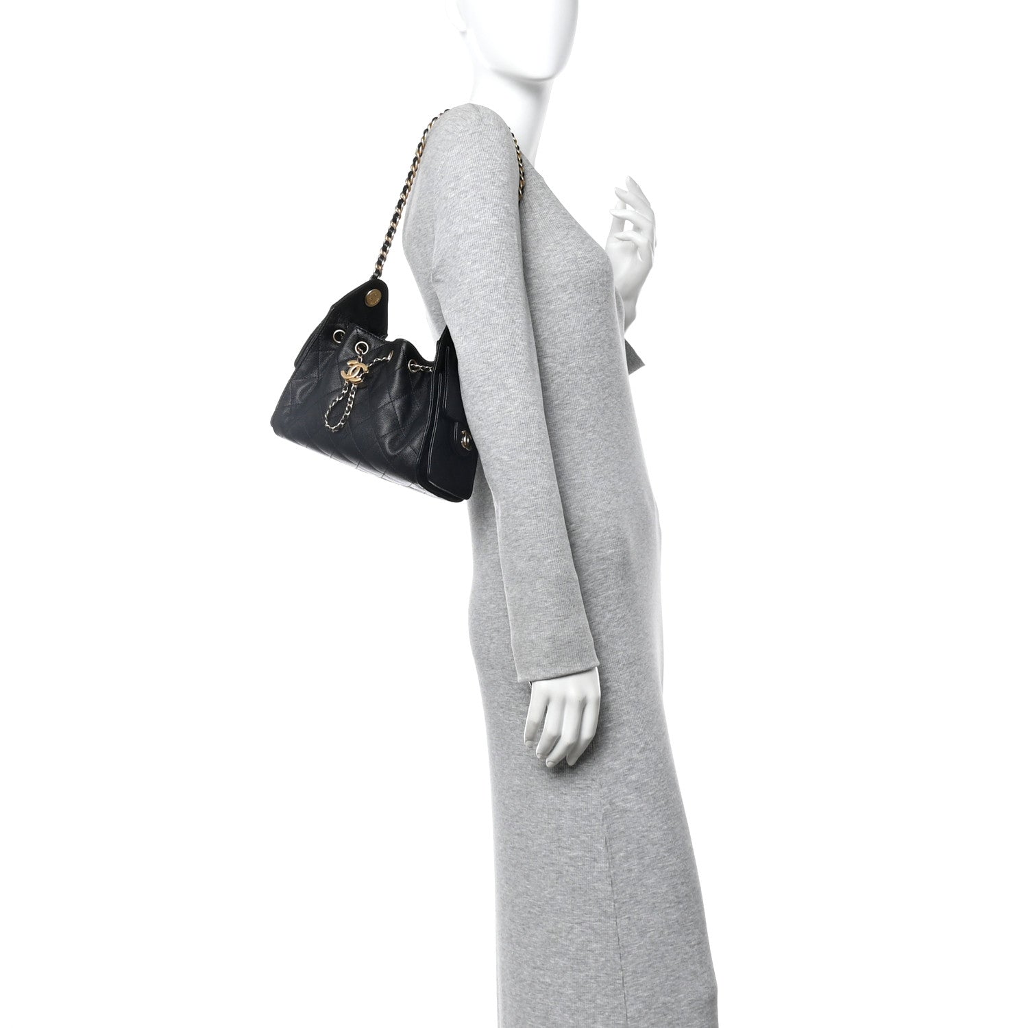 Chanel Caviar Quilted Mini Chanel 25 Handbag Black 2 of 10