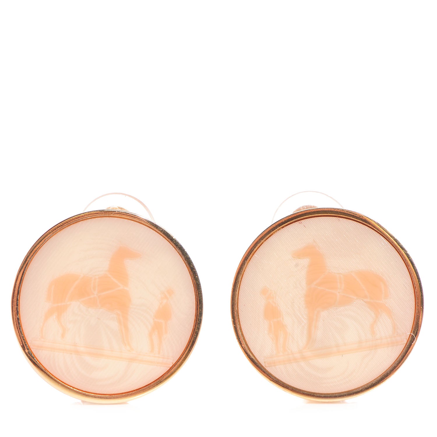 Hermes Caleche Clip On Earrings Gold 1 of 5