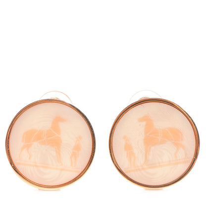 Hermes Caleche Clip On Earrings Gold 1 of 5