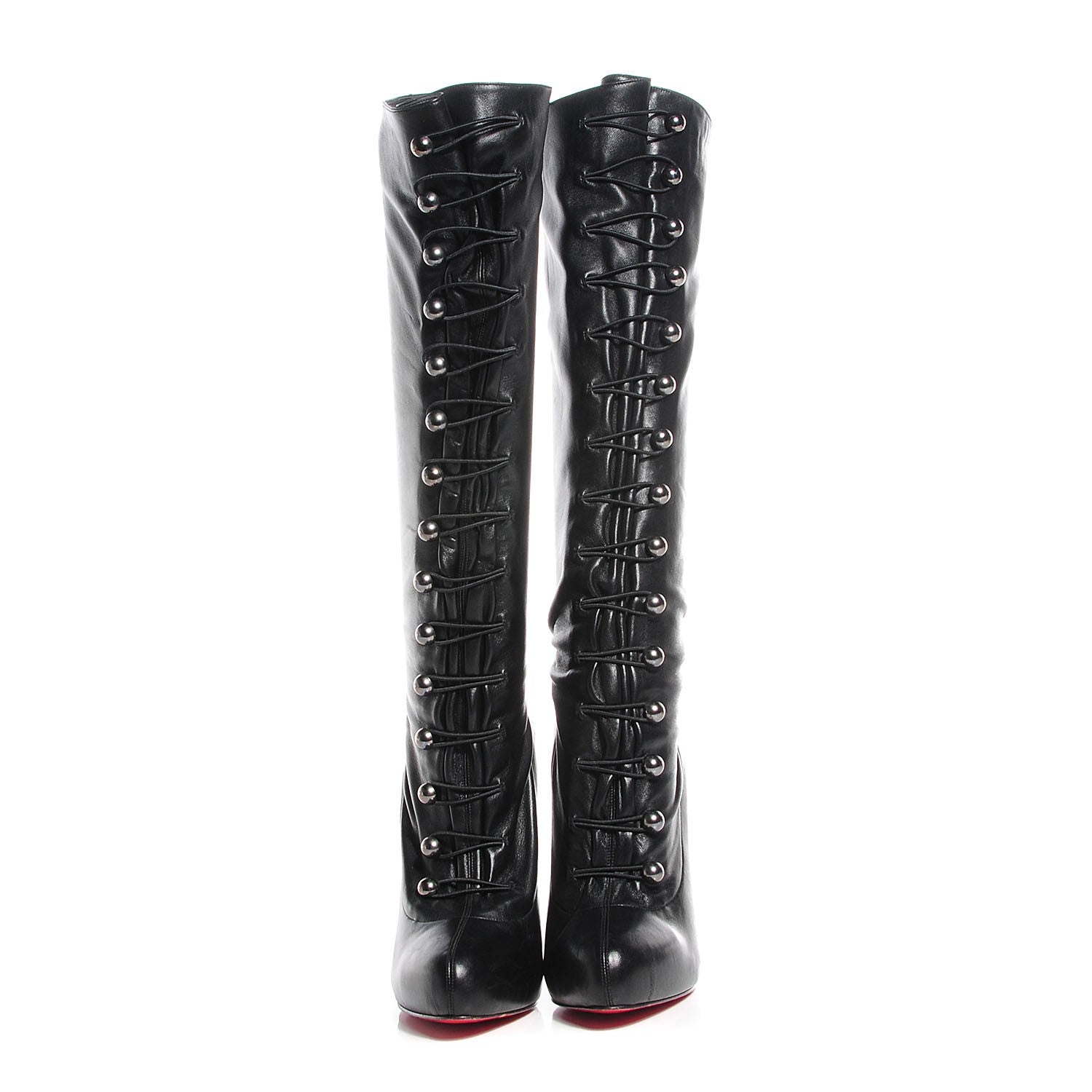 Christian Louboutin Leather Supra Fifre 120 Thigh-High Boots 41 Black 2 of 6