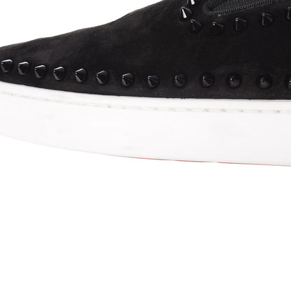 Christian Louboutin Mens Veau Velours Spike Pik Boat Flat 43.5 Black 12 of 14