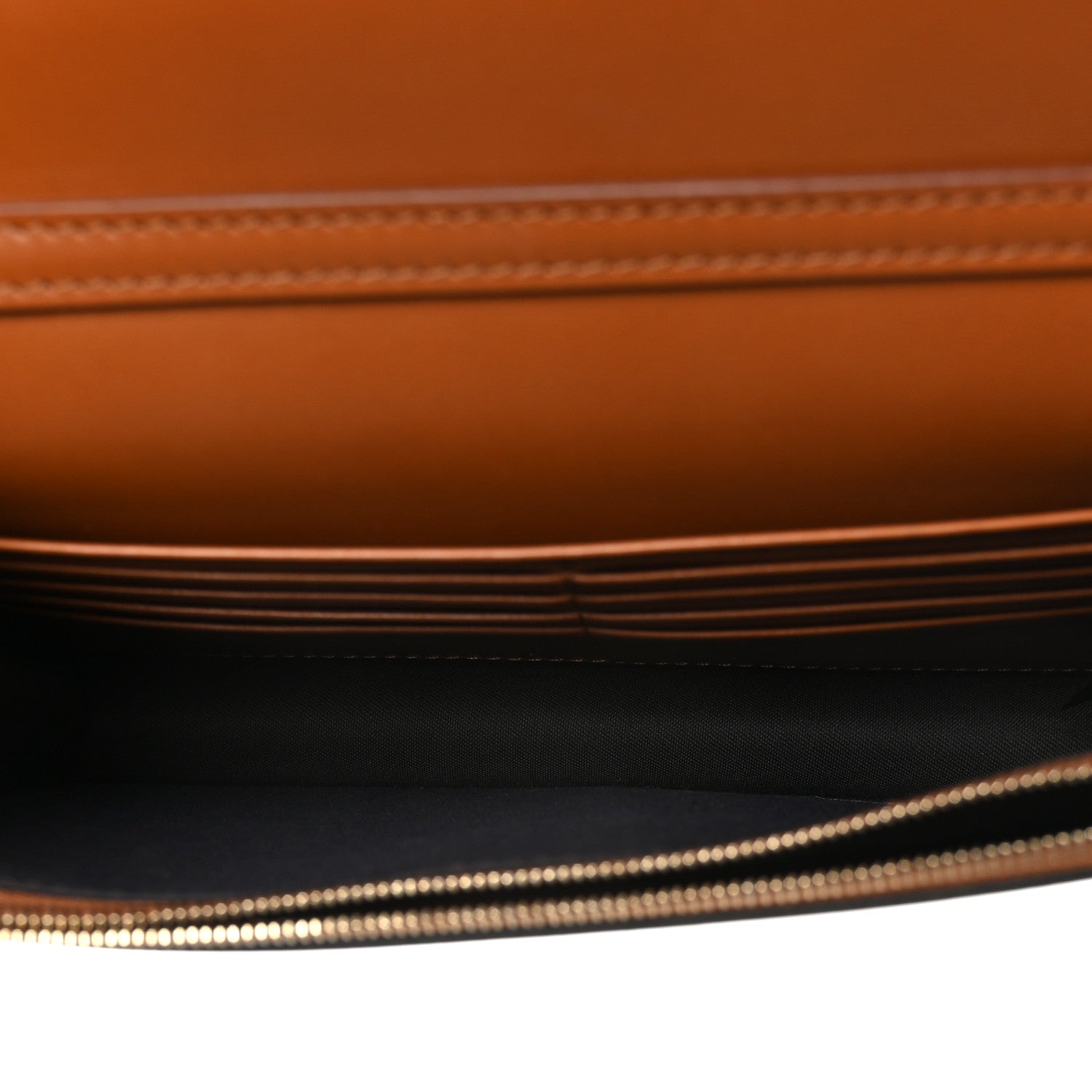 Fendi Vitello King Tamponato Logo Embossed Medium Wallet On Chain Cuoio 5 of 9