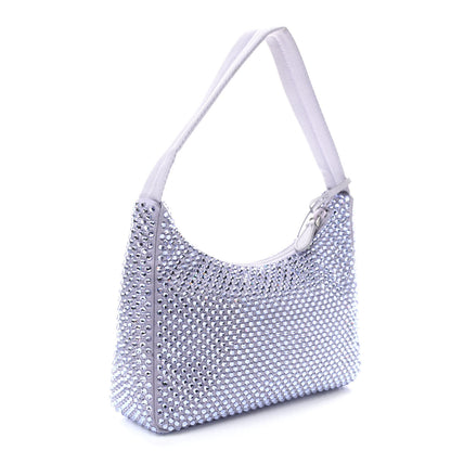 Prada Satin Crystal Mini Re-Edition 2000 Bag Glicine 3 of 9