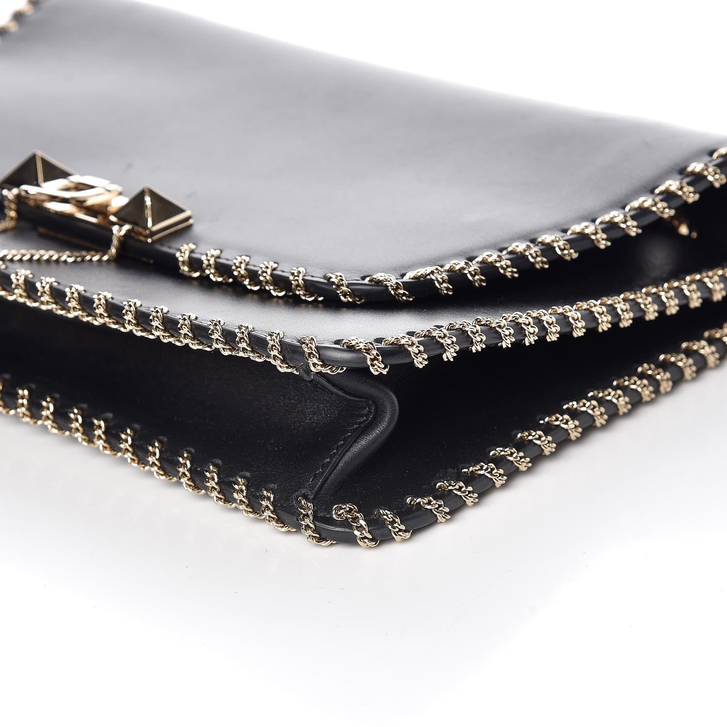 Valentino Garavani Calfskin Groumette Medium Rockstud Demilune Shoulder Bag Black 6 of 8